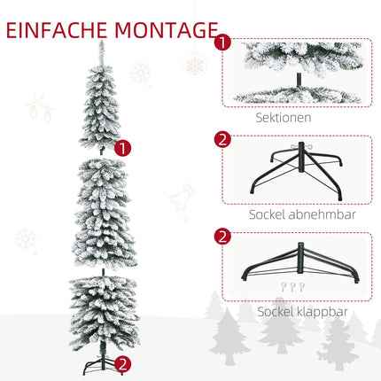 Künstlicher Weihnachtsbaum 210cm mit Schnee und Metallständer