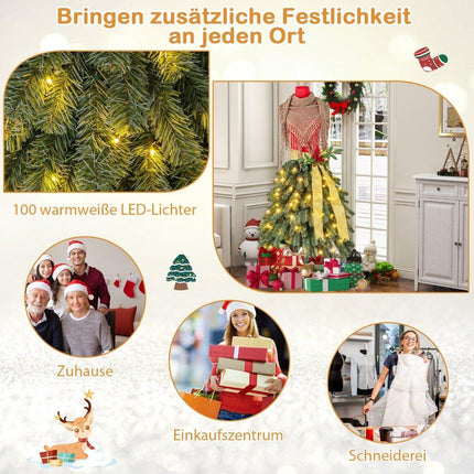 Künstlicher Weihnachtsbaum in Schneiderpuppenoptik mit abnehmbarem Schal und roten Beeren
