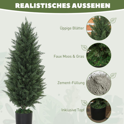 2er-Set 90 cm UV-beständige künstliche Zypressenbäume