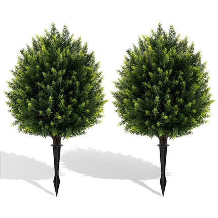 Artificial Cypress Topiary Set with Ground Spike, 61 cm