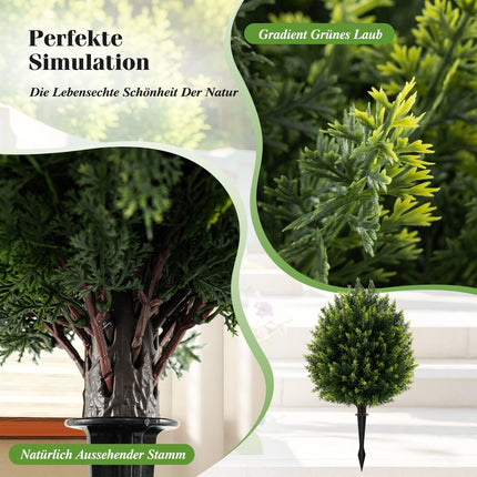 Artificial Cypress Topiary Set with Ground Spike, 61 cm