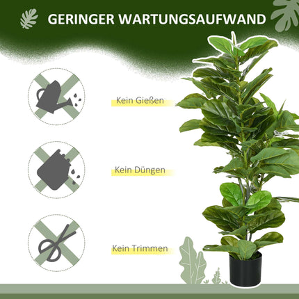 Artificial Ficus Plant, 110 cm, 90 Leaves with Pot
