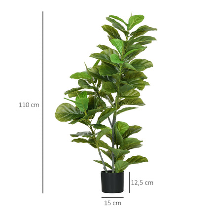 Artificial Ficus Plant, 110 cm, 90 Leaves with Pot