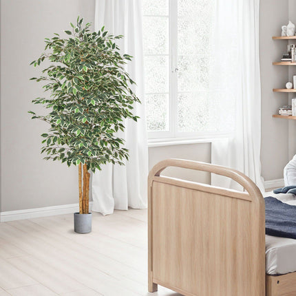 Artificial Ficus Tree 180cm, Black Pot, Indoor Faux Plant