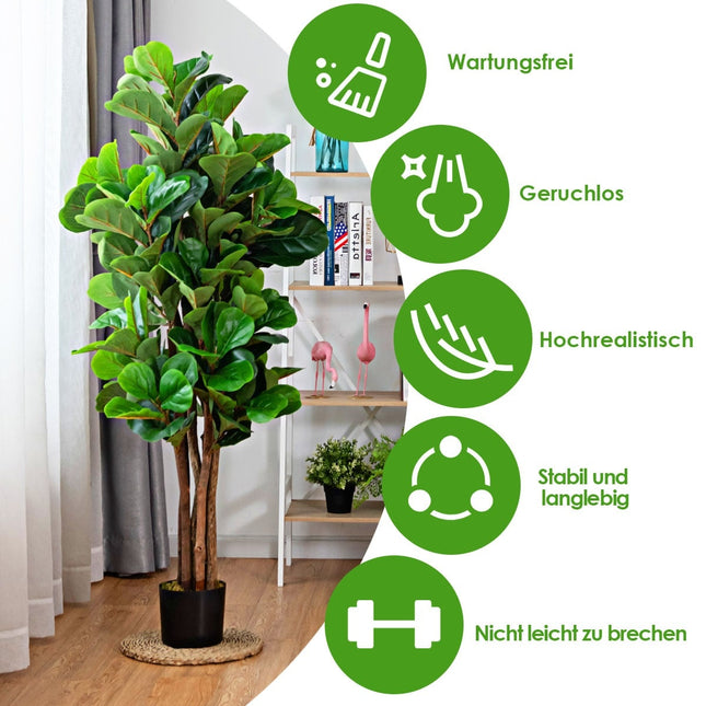 Künstlicher Geigenfeigenbaum, 1,5 m, Dekoration für Innen- und Außenbereiche