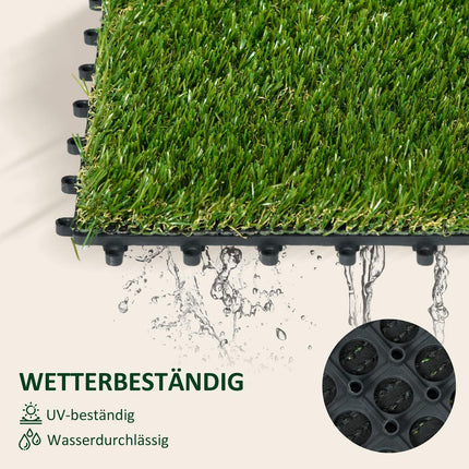 Kunstrasenfliesen – 10er-Pack, 25 mm, für den Gartengebrauch