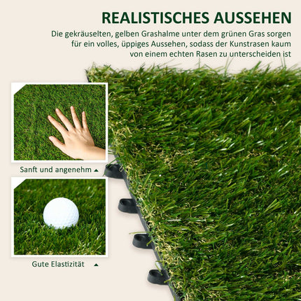 Kunstrasenfliesen – 10er-Pack, 25 mm, für den Gartengebrauch