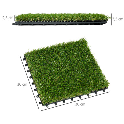 Kunstrasenfliesen – 10er-Pack, 25 mm, für den Gartengebrauch
