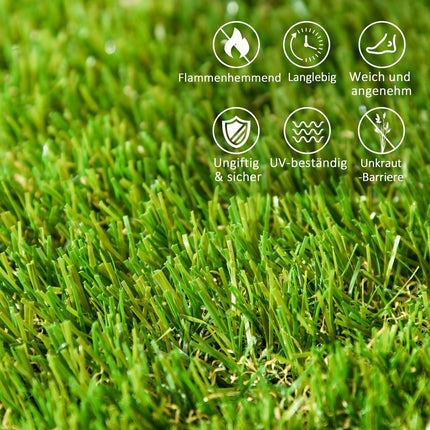 Kunstrasenfliesen – 10er-Pack, 25 mm, für den Gartengebrauch