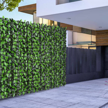 Artificial Greenery Privacy Fence, 300x100 cm, Dark Green