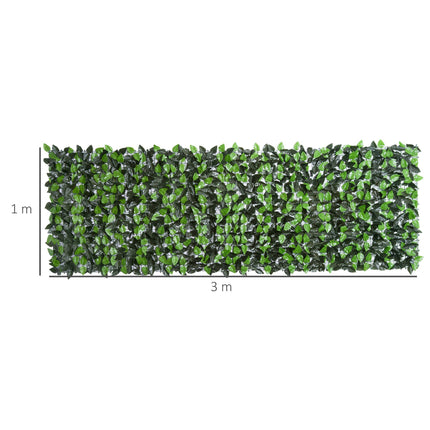 Artificial Greenery Privacy Fence, 300x100 cm, Dark Green