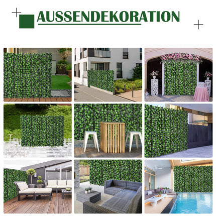 Artificial Greenery Privacy Fence, 300x100 cm, Dark Green