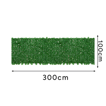 Künstliche Hecke für Balkon, 3x1m, Grüner Sichtschutz