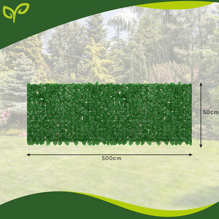 Künstliche Hecke für Balkon, 5x0.5m Sichtschutz