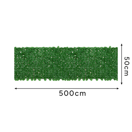 Künstliche Hecke für Balkon, 5x0.5m Sichtschutz