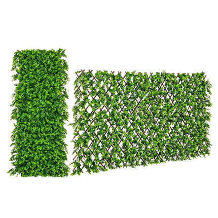 Haie de jardin en lierre artificiel avec eucalyptus vert