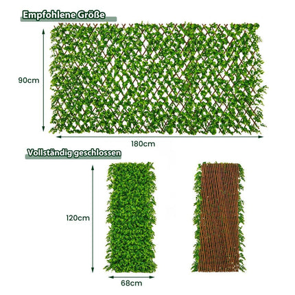 Haie de jardin en lierre artificiel avec eucalyptus vert
