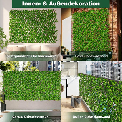 Haie de jardin en lierre artificiel avec eucalyptus vert