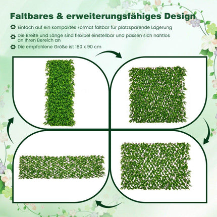 Haie de jardin en lierre artificiel avec eucalyptus vert