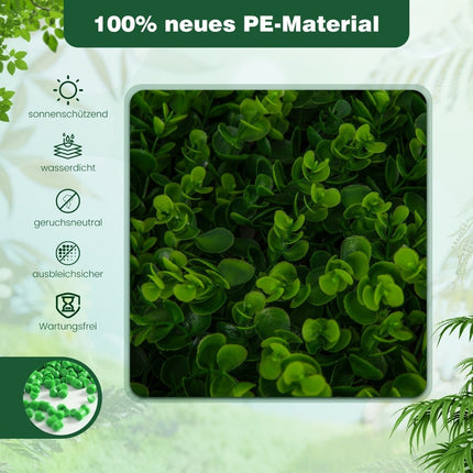 Haie de jardin en lierre artificiel avec eucalyptus vert