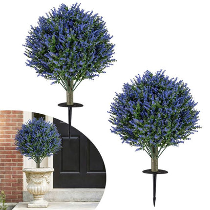 Künstliche Lavendel-Kugelbäume, 2er-Set, Spieße
