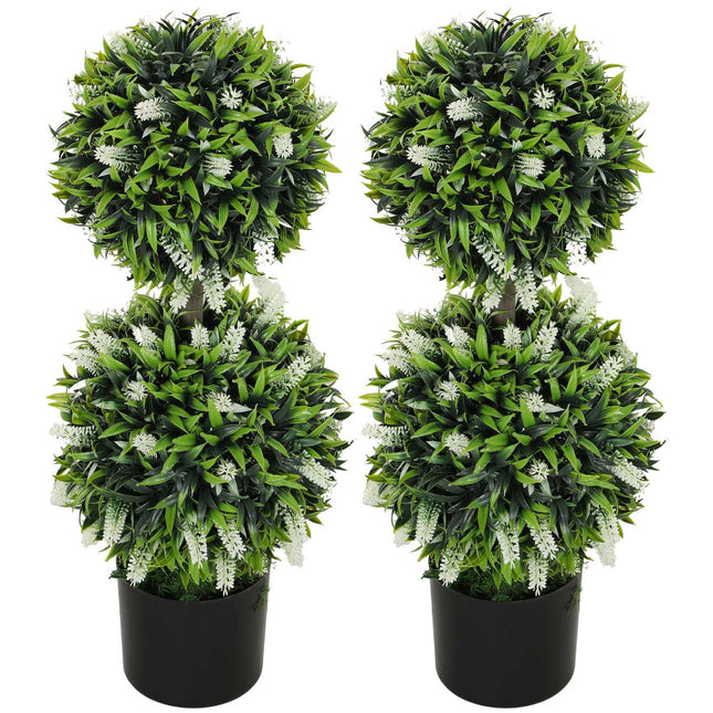 Künstliche Lavendelbäume, 70 cm, 2er-Set, für drinnen/draußen