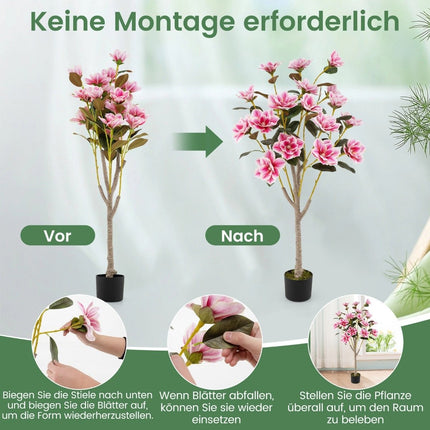 Artificial Magnolia Tree with Blossoms, 90 cm, Potted