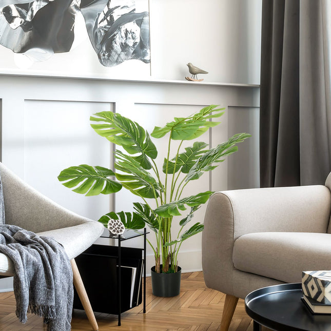 Künstliche Monstera-Pflanze im Topf, 120 cm – lebensechtes Grün