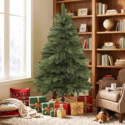Artificial Noble Fir Christmas Tree 150 cm with 525 Tips, Wooden Stand, Green