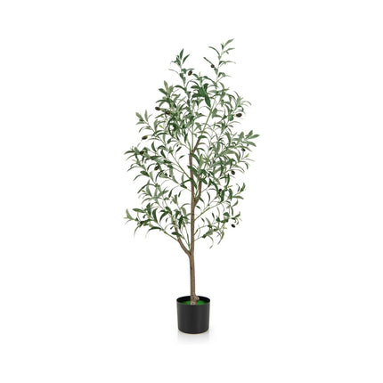 Artificial Olive Tree, 130 cm, With Cement Pot, 2-Pack