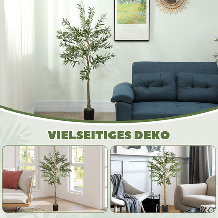 Umělý olivovník, 150 cm, 720 listů, 40 oliv