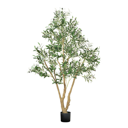 Artificial Olive Tree 6 Ft, Black Pot, Indoor Faux Plant