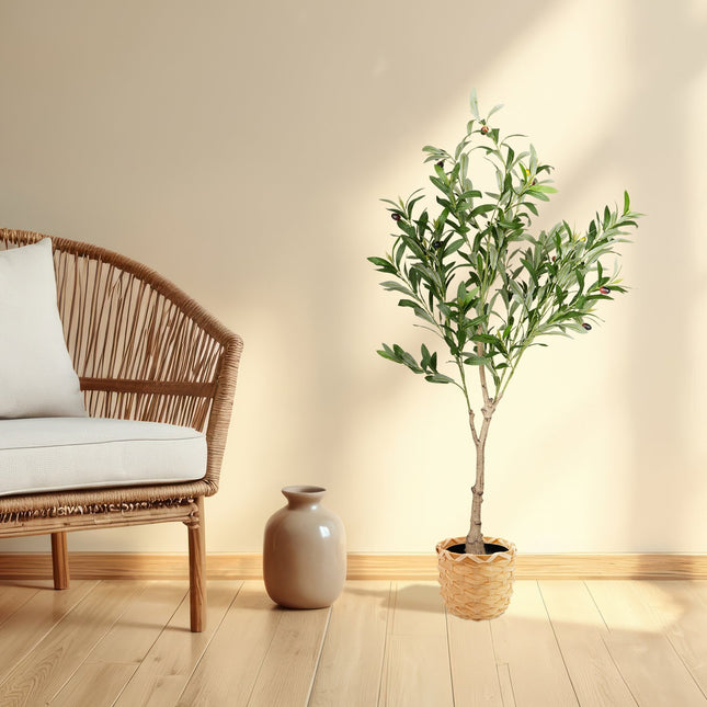 Künstlicher Olivenbaum im Topf – realistisches Design, pflegeleicht