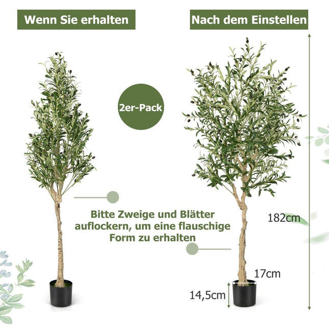 Artificial Olive Trees, 182cm, 1296 Leaves, 72 Olives