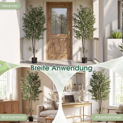 Artificial Olive Tree with Realistic Fruits & Moss, 1.8m