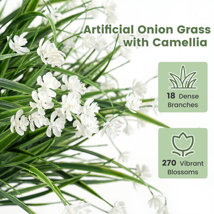 Artificial Onion Grass Flowers, 2-Piece Set, 70 cm