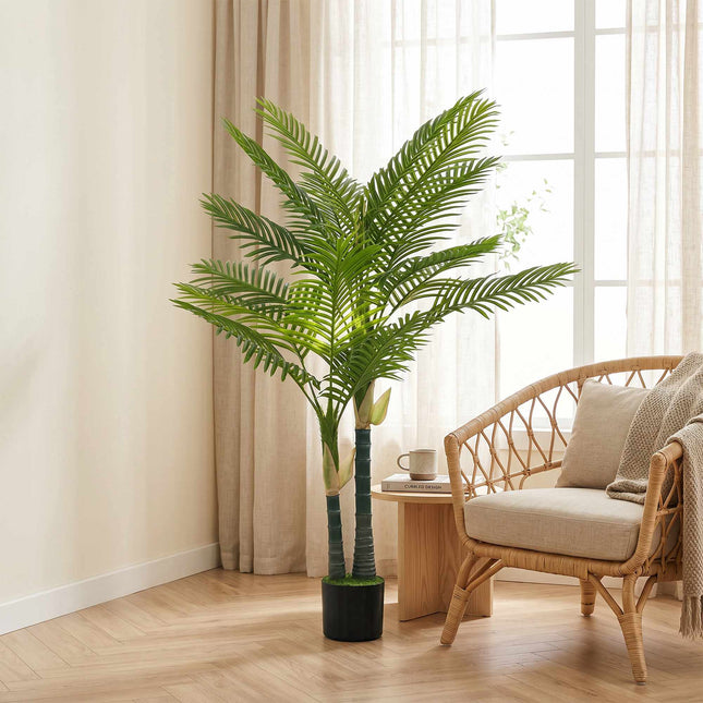 Umělá palma 150 cm, 16 listů, v květináči