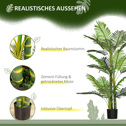 Künstliche Palme für Innenräume, 150 cm, mit zementgefülltem Standfuß