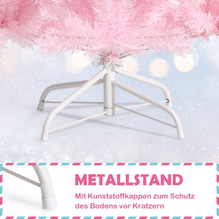 Künstlicher rosafarbener Weihnachtsbaum 180 cm, Metallständer