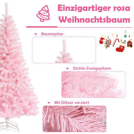 Künstlicher rosafarbener Weihnachtsbaum 180 cm, Metallständer