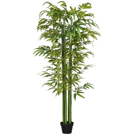 Artificial bamboo with planting, 180 cm, green