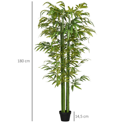 Artificial bamboo with planting, 180 cm, green