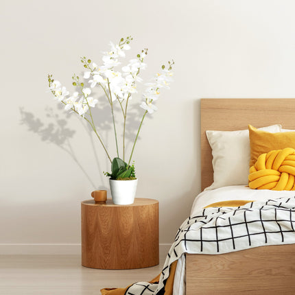 Weiße Orchidee Kunstpflanze im Topf, 75cm – Innendekoration