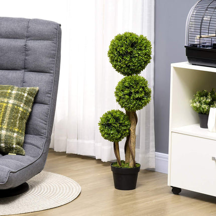 90 cm UV-protected boxwood in a pot - indoors/outdoors