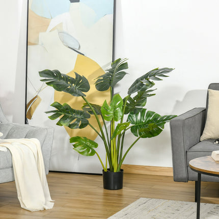 Kunstpflanze, 110 cm – Pflegeleichte Topfpflanze für drinnen/draußen