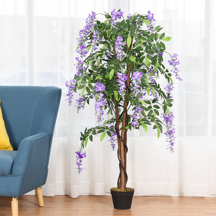 Kunstpflanze Nutzpflanze Kunstpalme Kunstbaum 150cm Lila