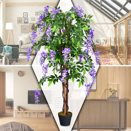 Kunstpflanze Nutzpflanze Kunstpalme Kunstbaum 150cm Lila