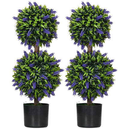 Künstliche Pflanzen 2er-Set - UV-beständig, 70cm mit Lavendel