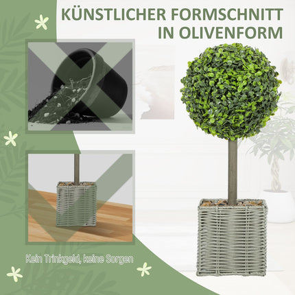 Künstliche Pflanzen 2er-Set, UV-beständig, für drinnen/draußen
