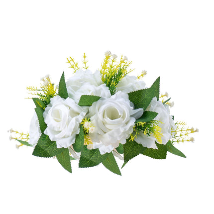 Artificial Rose Flower Balls, 10-Pack, 240mm, White